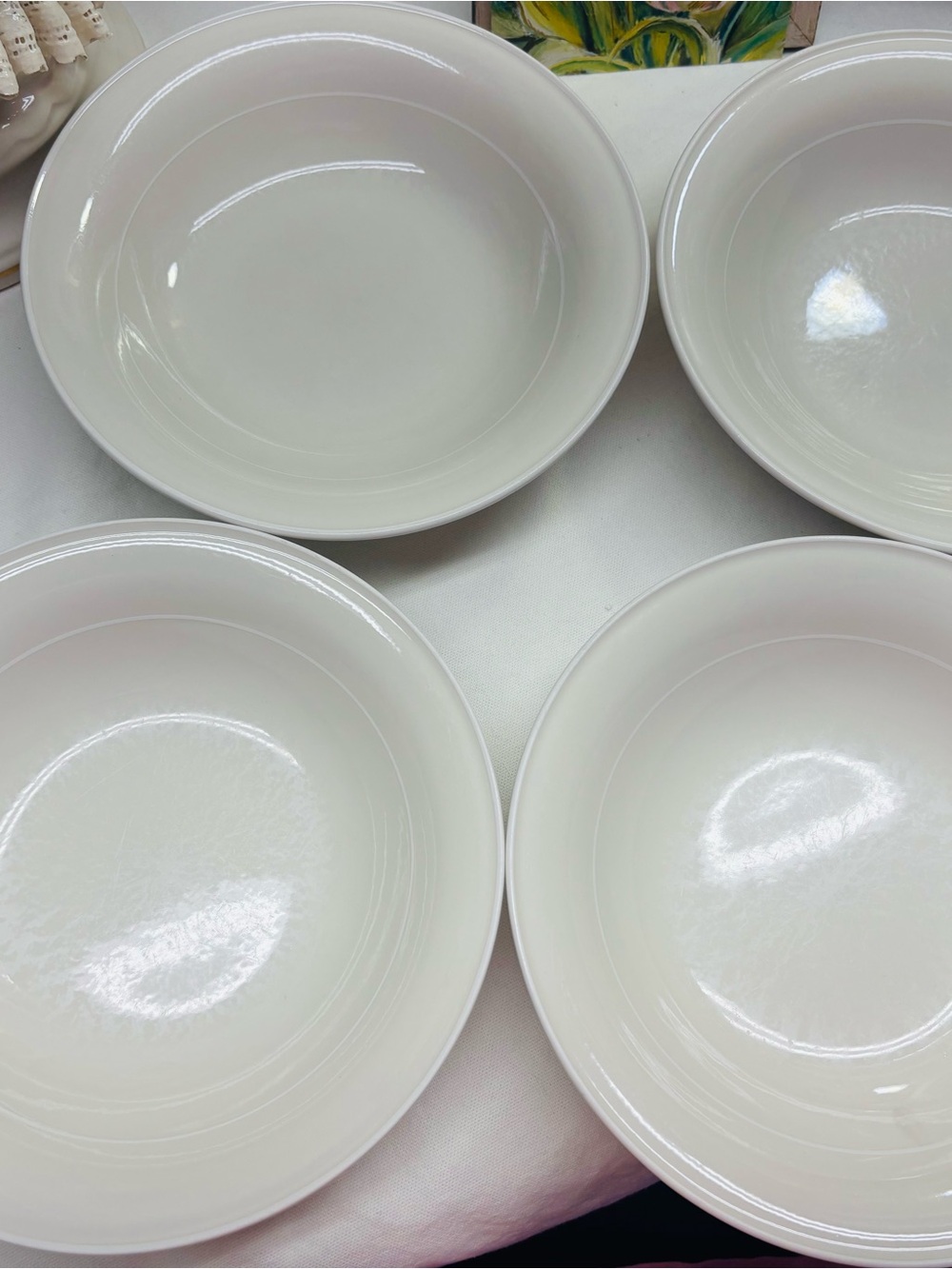White Ceramic Serving Bowls - Classic Home Dining Set